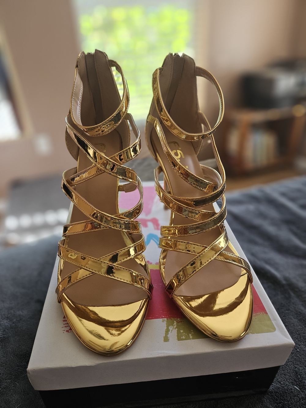 Extra Wide Custom Made Latin Inspired Stiletto Sandals - Picture 3 of 5